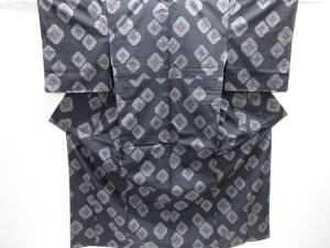 未使用品　変わり花菱模様織り出し西陣伝承紬着物